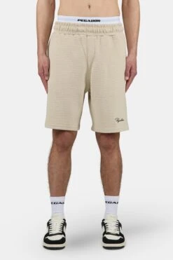 Signar Waffle Shorts Washed Light Beige Black