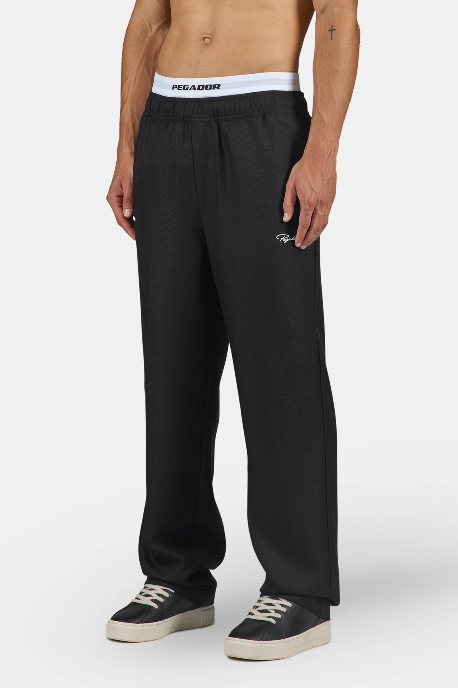 Tapert Textured Smart Pants Black 1 Tapert Textured Smart Pants Black