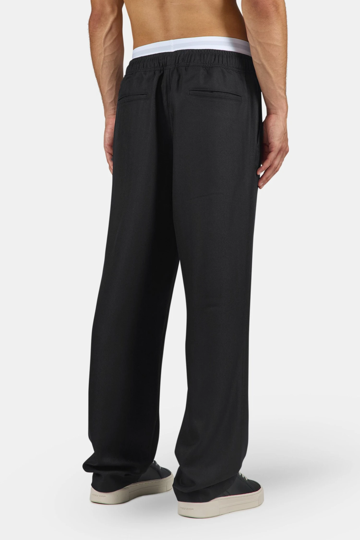 Tapert Textured Smart Pants Black 4 Tapert Textured Smart Pants Black - Image 4