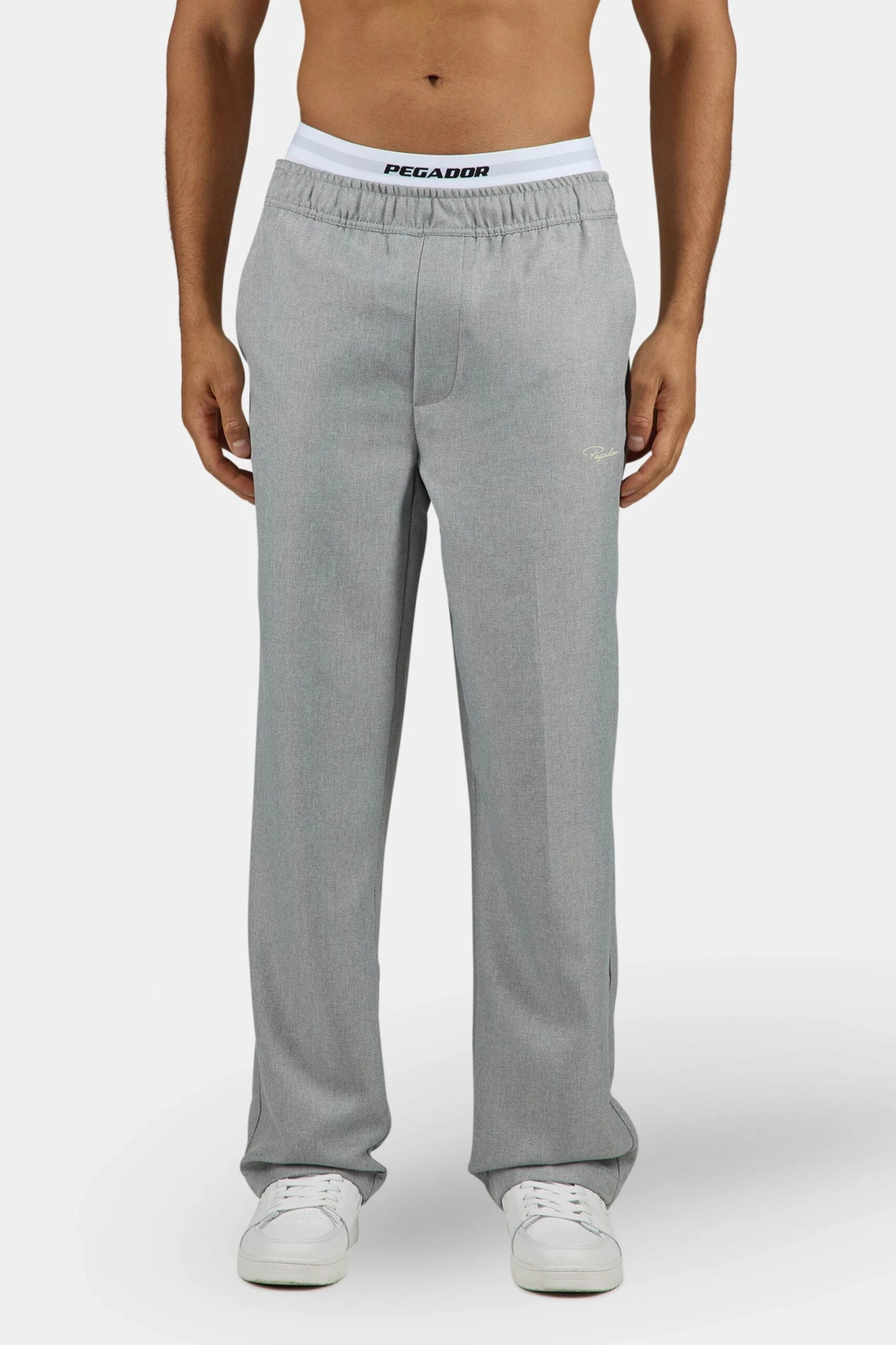 Tapert Textured Smart Pants Heather Grey 3 Tapert Textured Smart Pants Heather Grey - Image 3