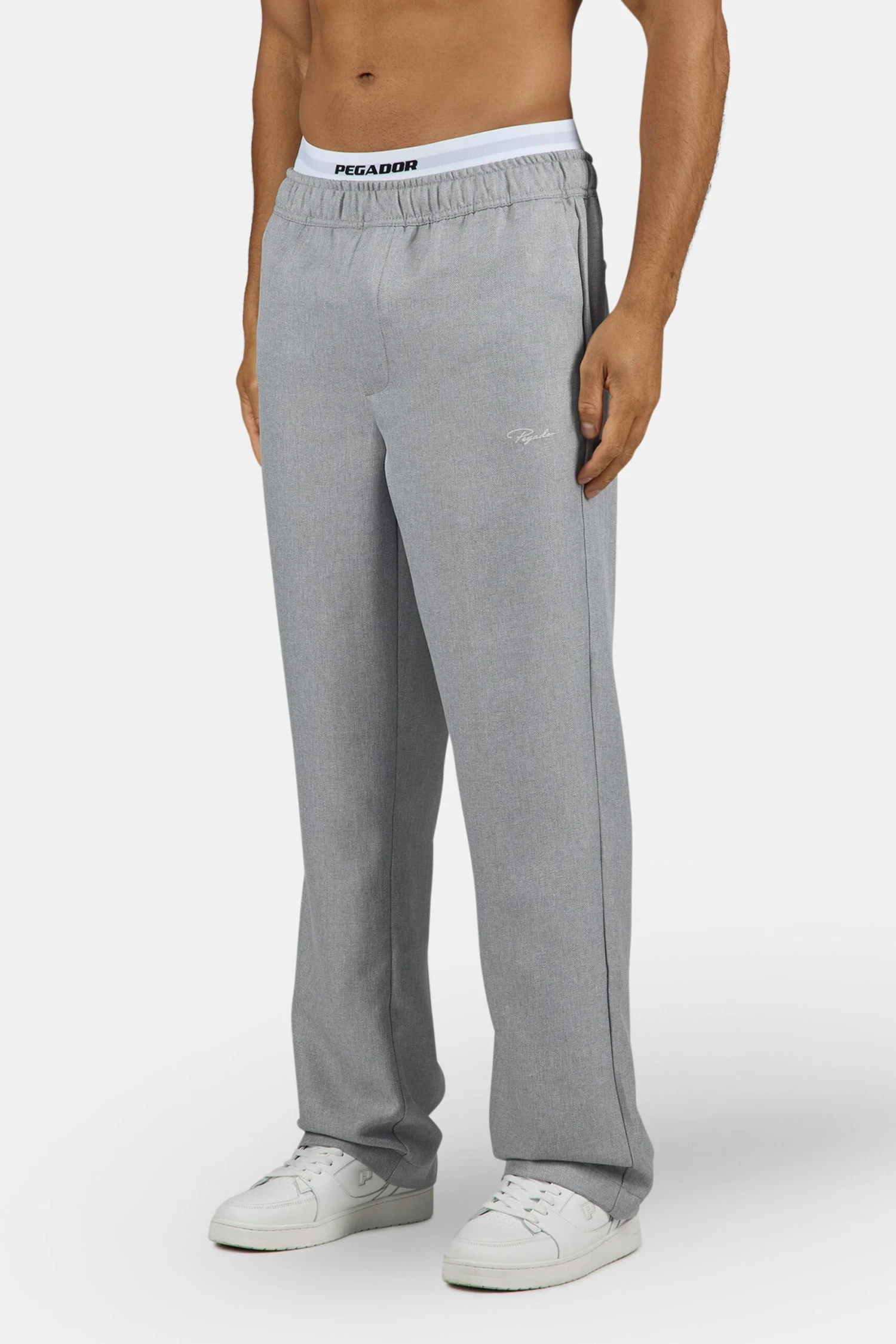 Tapert Textured Smart Pants Heather Grey 1 Tapert Textured Smart Pants Heather Grey