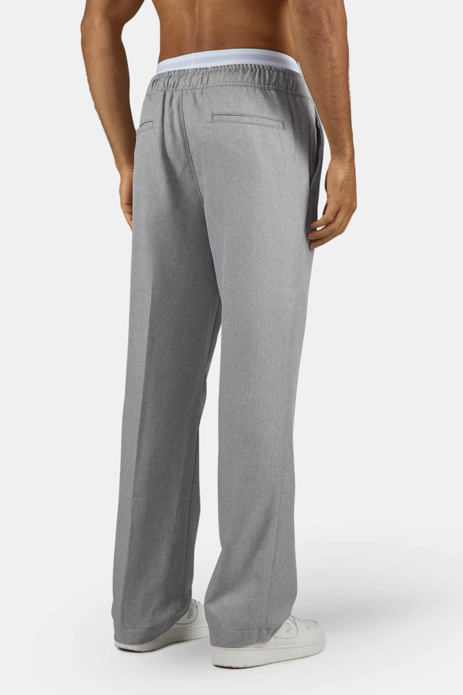 Tapert Textured Smart Pants Heather Grey 4 Tapert Textured Smart Pants Heather Grey - Image 4