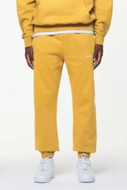 Vintage Washed Mustard Heavyweight Sweat Joggers - Regular Fit