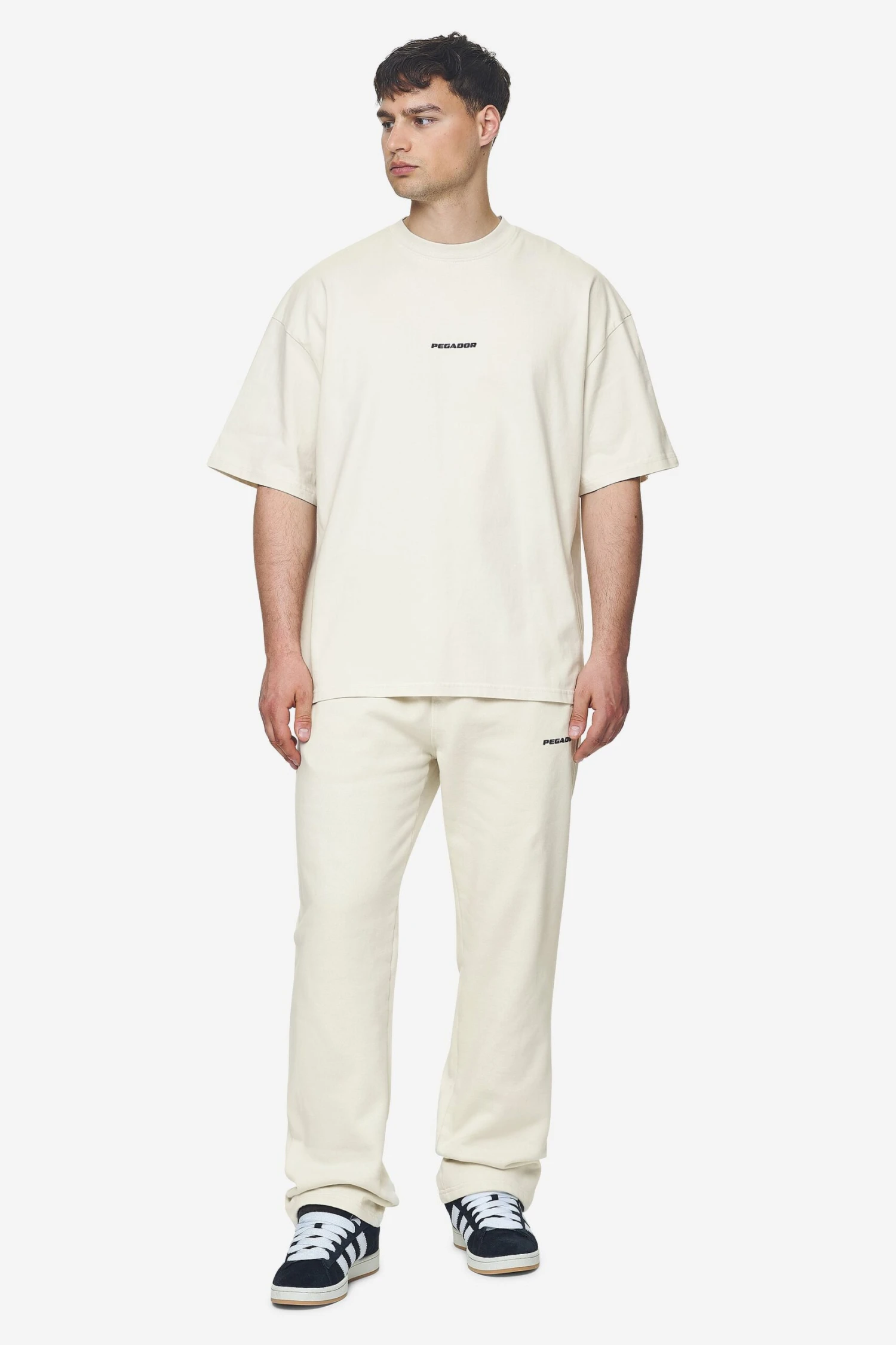 Aleso Logo Wide Sweat Pants - Washed Salty Cream & Black Gum 2 Aleso Logo Wide Sweat Pants - Washed Salty Cream & Black Gum - Image 2