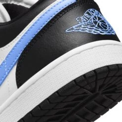 Air Jordan 1 Low Black University Blue White (W) -Creps Lockers air jordan 1 low black university blue white w dc0774 041 wings logo