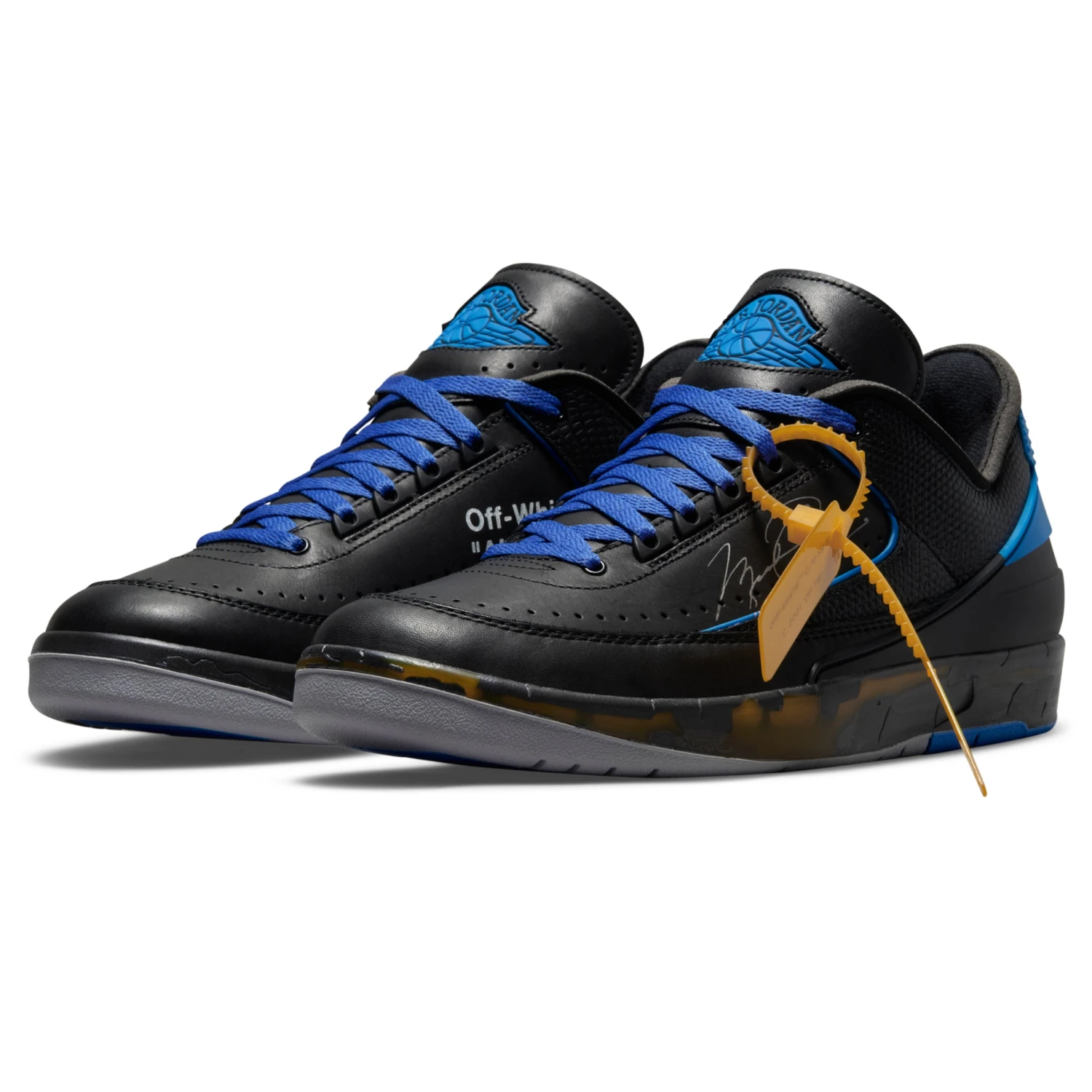 Air Jordan 2 X Off-White Retro Low Black Blue 2 Air Jordan 2 X Off-White Retro Low Black Blue - Image 2