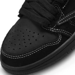 Air Jordan X Travis Scott 1 Low OG SP Black Phantom (PS) -Creps Lockers air jordan x travis scott 1 low og sp black phantom ps do5442 001 toe box