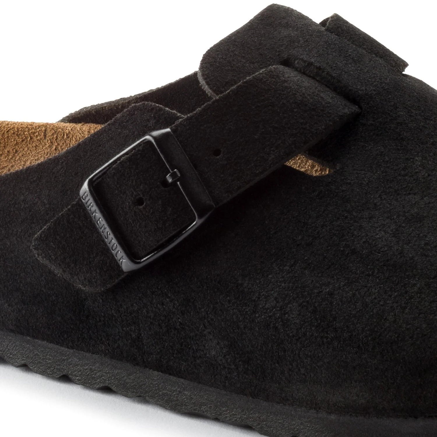 Birkenstock Boston Suede Flat Sandals Black 6 Birkenstock Boston Suede Flat Sandals Black - Image 6