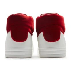 Chanel CC High White Red Velvet Sneaker - Preloved -Creps Lockers chanel cc high white red velvet sneaker preloved back