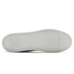 Chanel CC High White Red Velvet Sneaker - Preloved -Creps Lockers chanel cc high white red velvet sneaker preloved sole