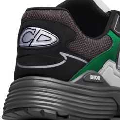 Dior B30 Mesh Deep Grey Green Black Trainer -Creps Lockers dior b30 mesh deep grey green black trainer 3sn279zrb h695 heel detail