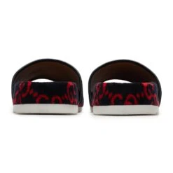 Gucci GG Red Velvet Flat Slides 7 Gucci GG Red Velvet Flat Slides -Creps Lockers gucci gg red velvet flat slide sandal back