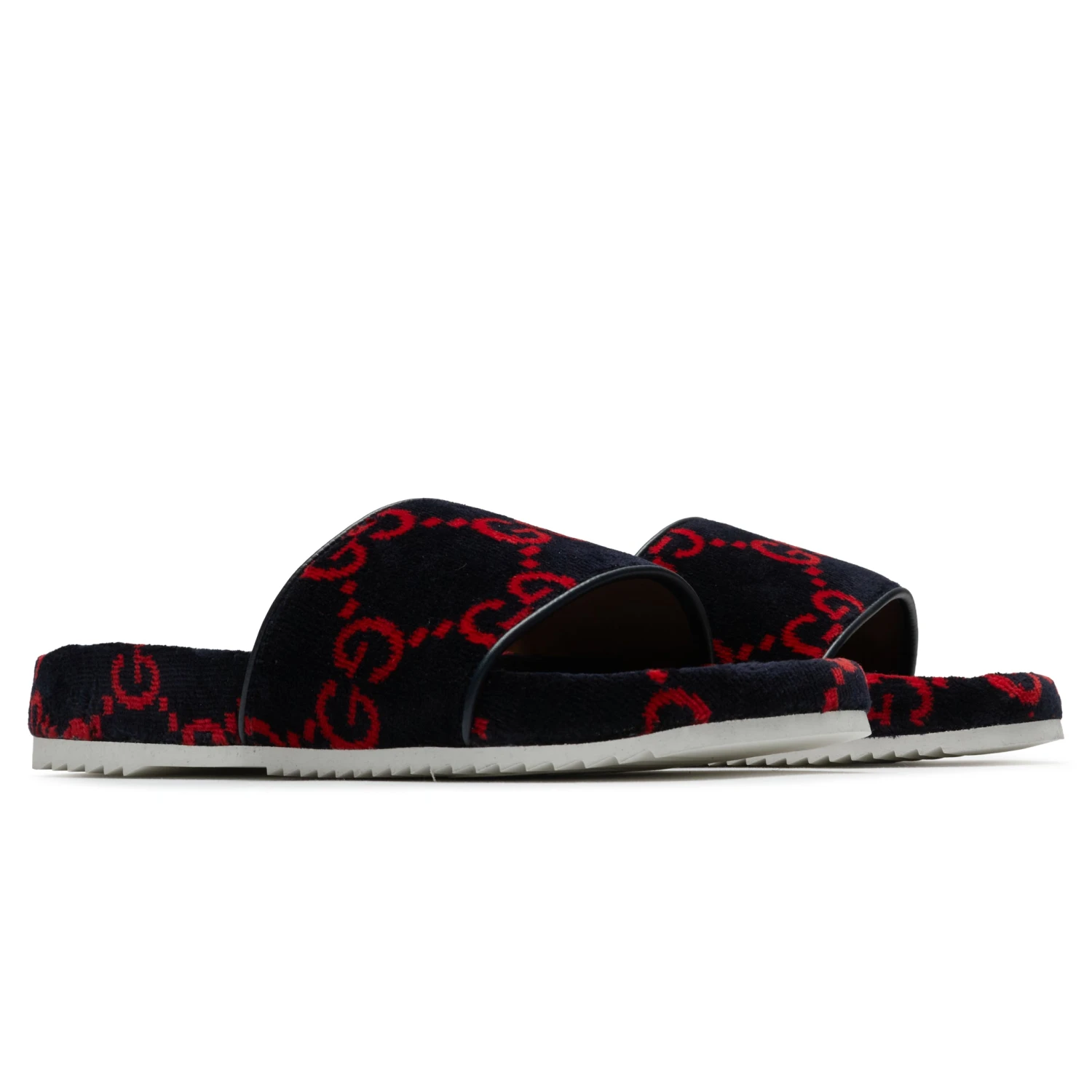 Gucci GG Red Velvet Flat Slides 2 Gucci GG Red Velvet Flat Slides - Image 2