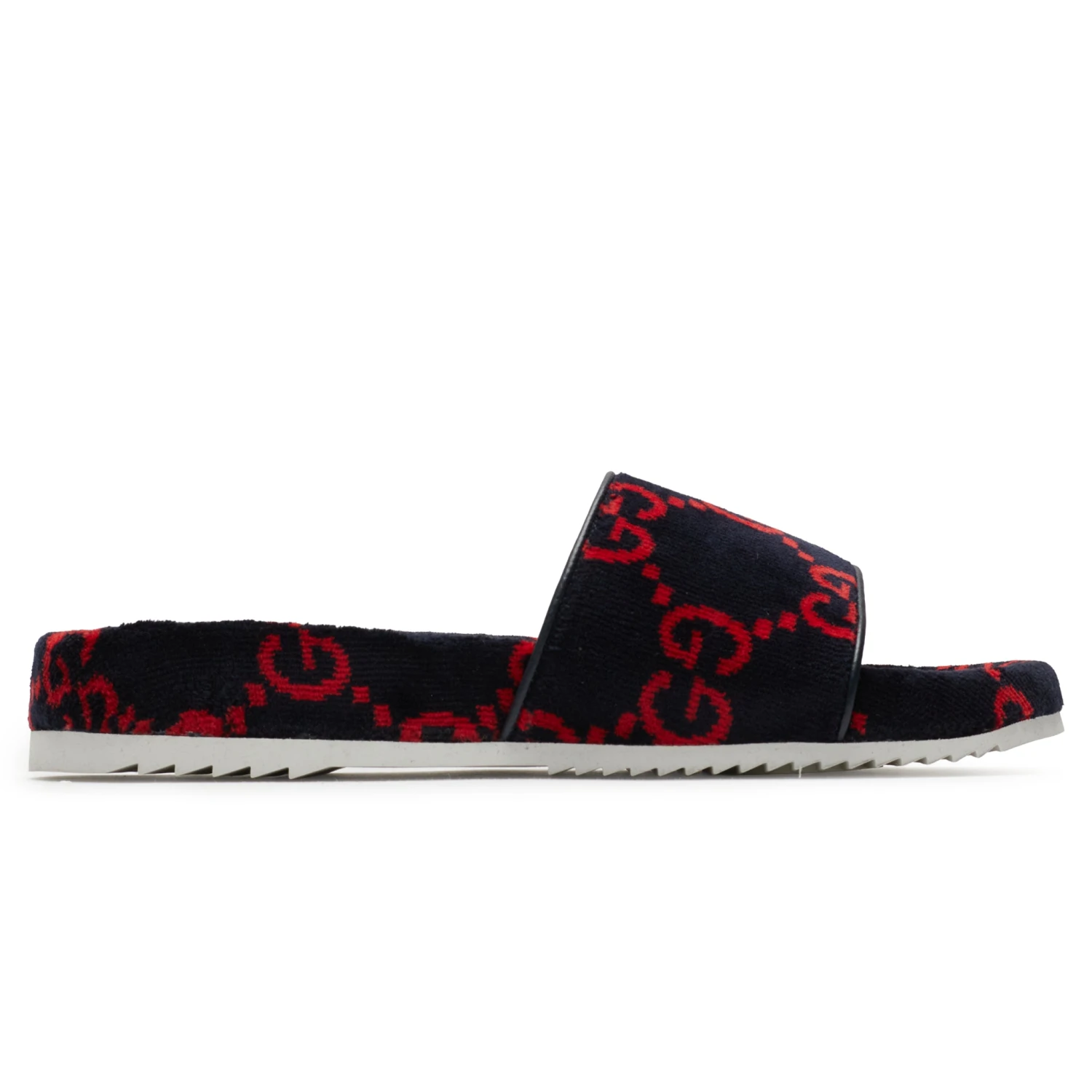 Gucci GG Red Velvet Flat Slides 1 Gucci GG Red Velvet Flat Slides