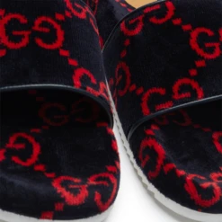 Gucci GG Red Velvet Flat Slides 9 Gucci GG Red Velvet Flat Slides -Creps Lockers gucci gg red velvet flat slide sandal upper closed