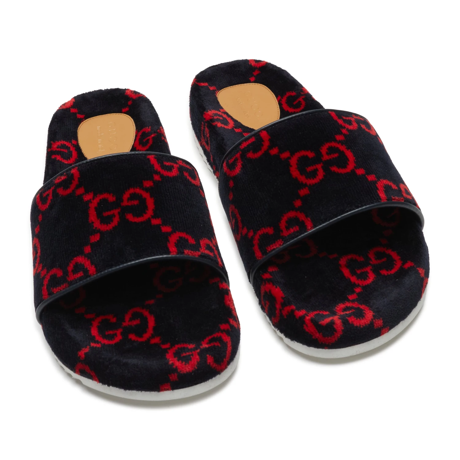 Gucci GG Red Velvet Flat Slides 4 Gucci GG Red Velvet Flat Slides - Image 4