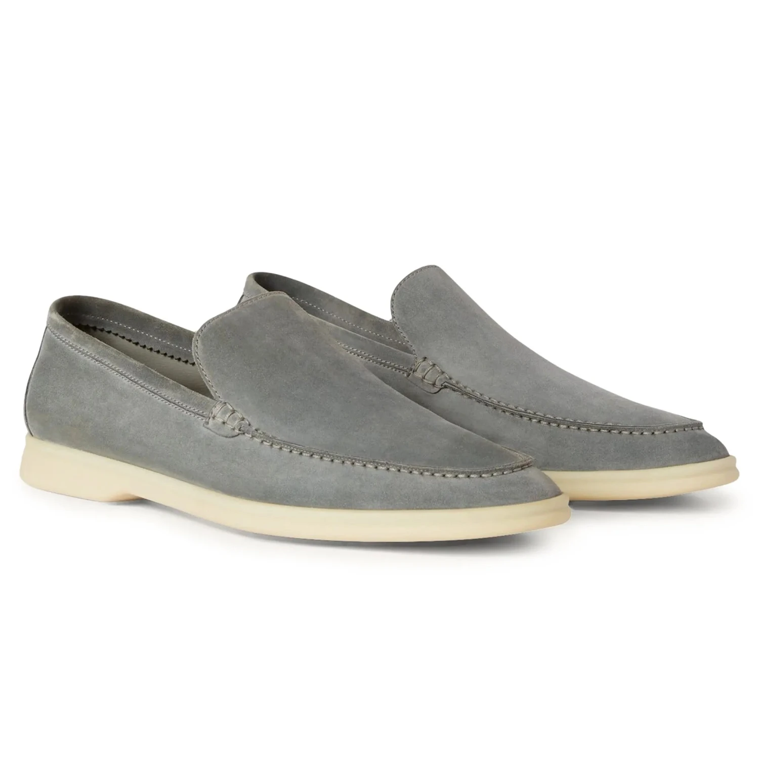 Loro Piana Summer Walk Suede Gull Grey Loafers 2 Loro Piana Summer Walk Suede Gull Grey Loafers - Image 2