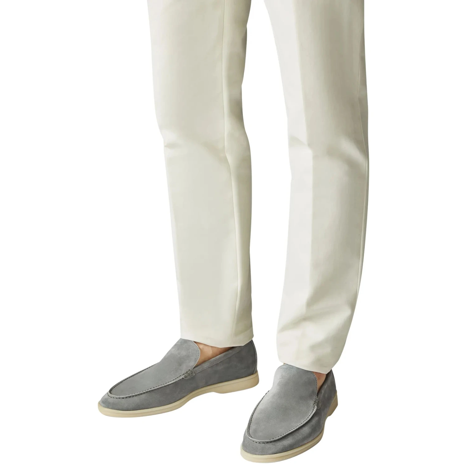 Loro Piana Summer Walk Suede Gull Grey Loafers 7 Loro Piana Summer Walk Suede Gull Grey Loafers - Image 7