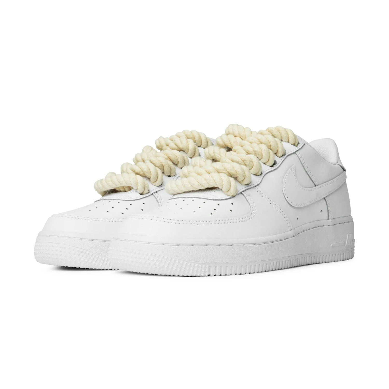 Nike Air Force 1 Low Rope Lace White Cream (GS) 3 Nike Air Force 1 Low Rope Lace White Cream (GS) - Image 3