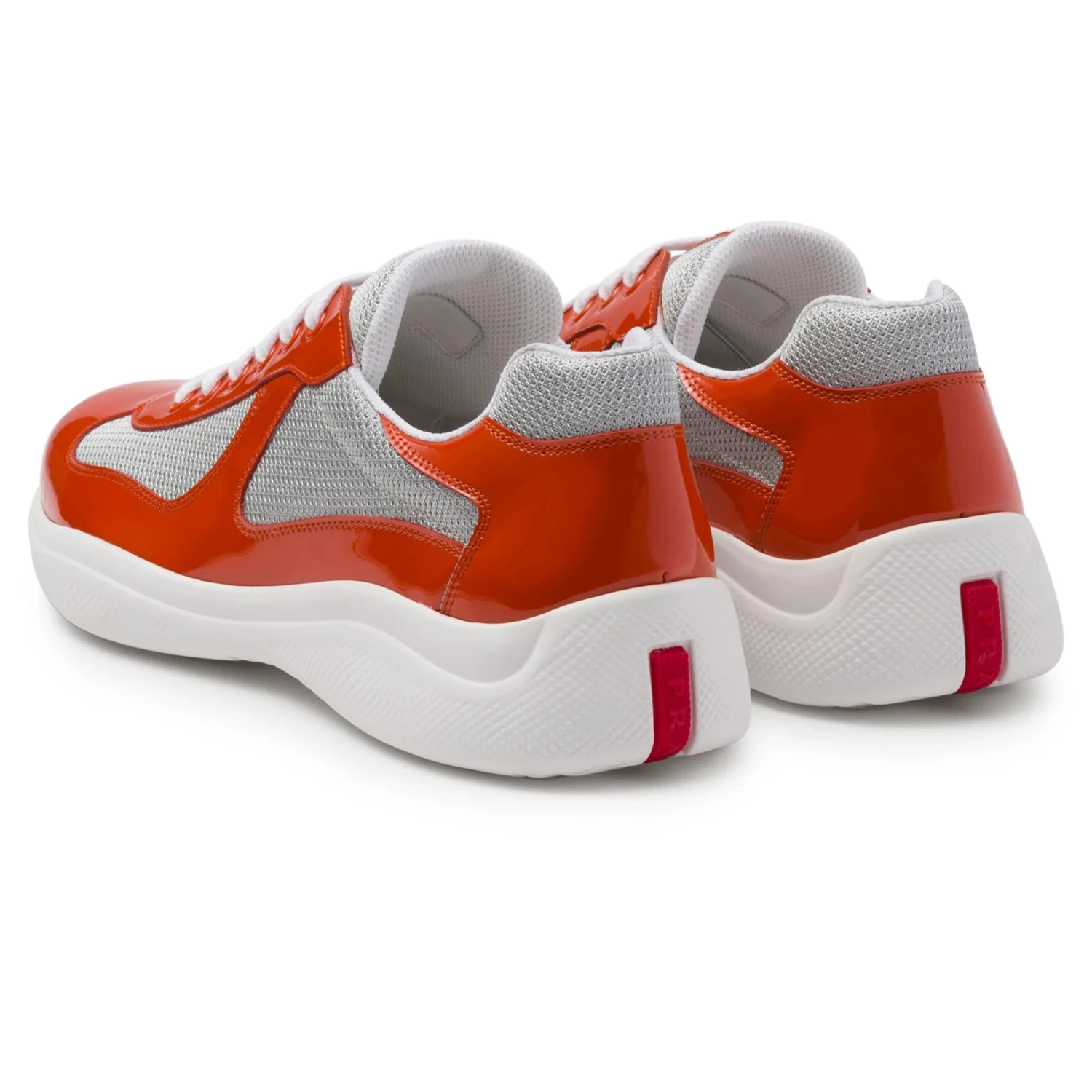 Prada Americas Cup Orange Silver Sneaker 4 Prada Americas Cup Orange Silver Sneaker - Image 4