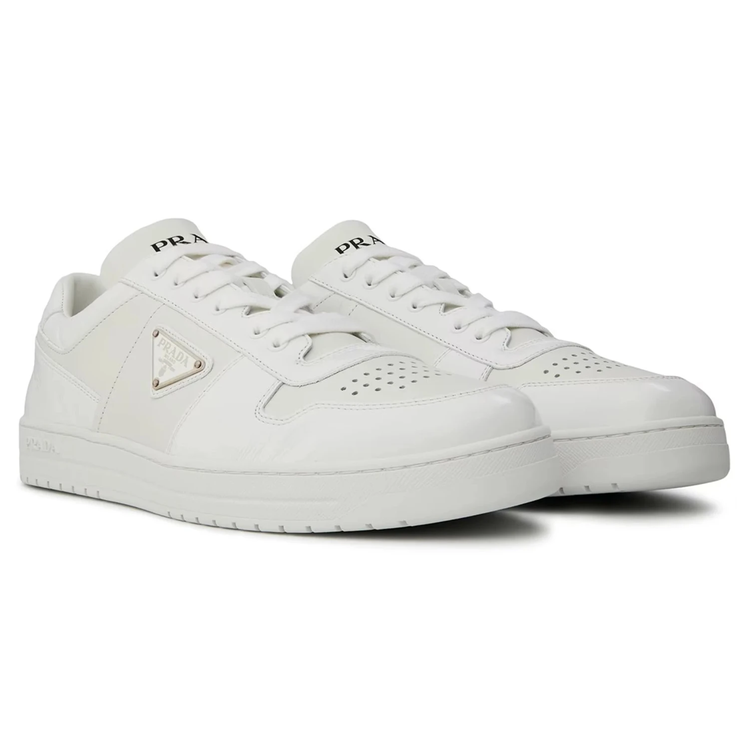 Prada Downtown Leather Low Top White Sneaker 2 Prada Downtown Leather Low Top White Sneaker - Image 2