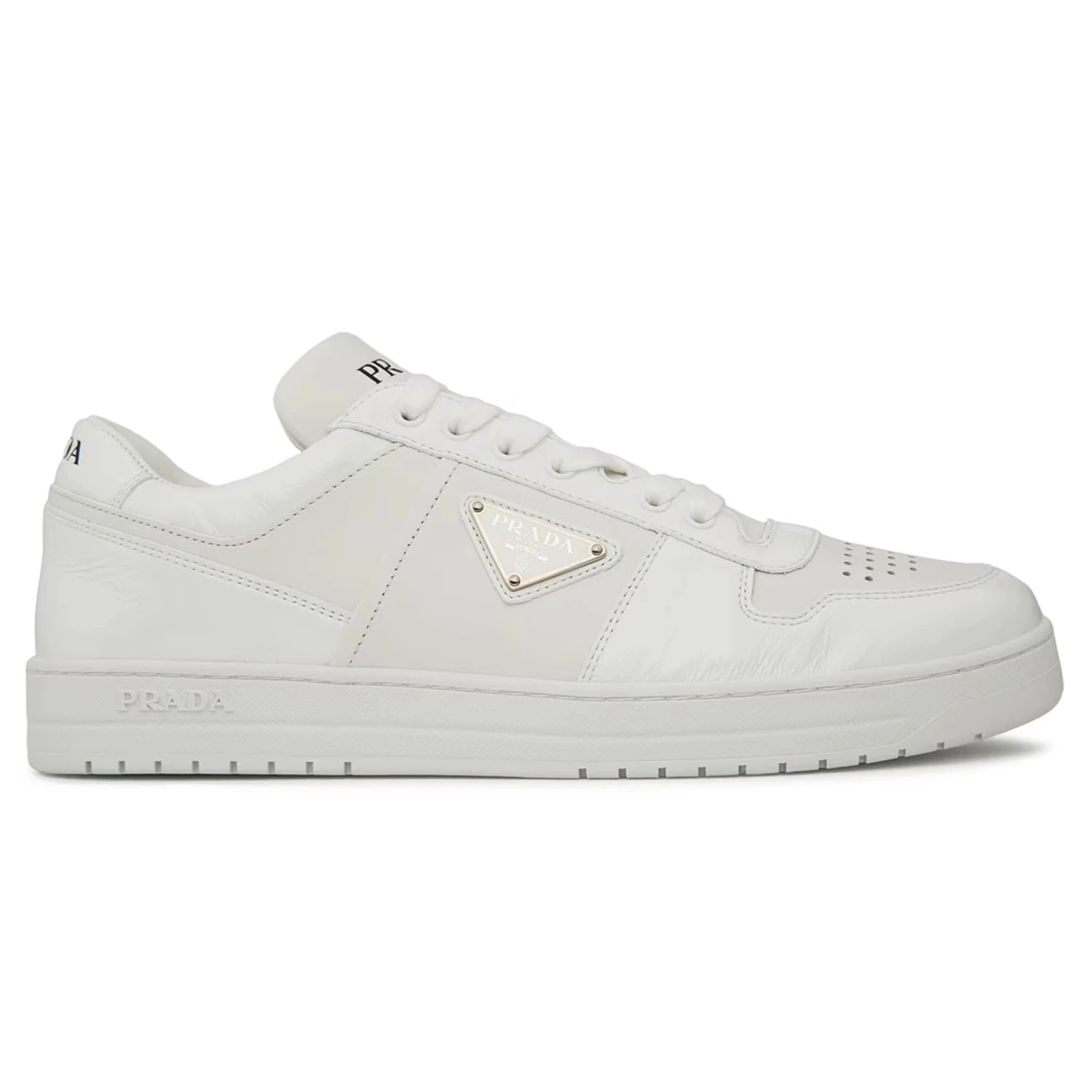 Prada Downtown Leather Low Top White Sneaker 1 Prada Downtown Leather Low Top White Sneaker