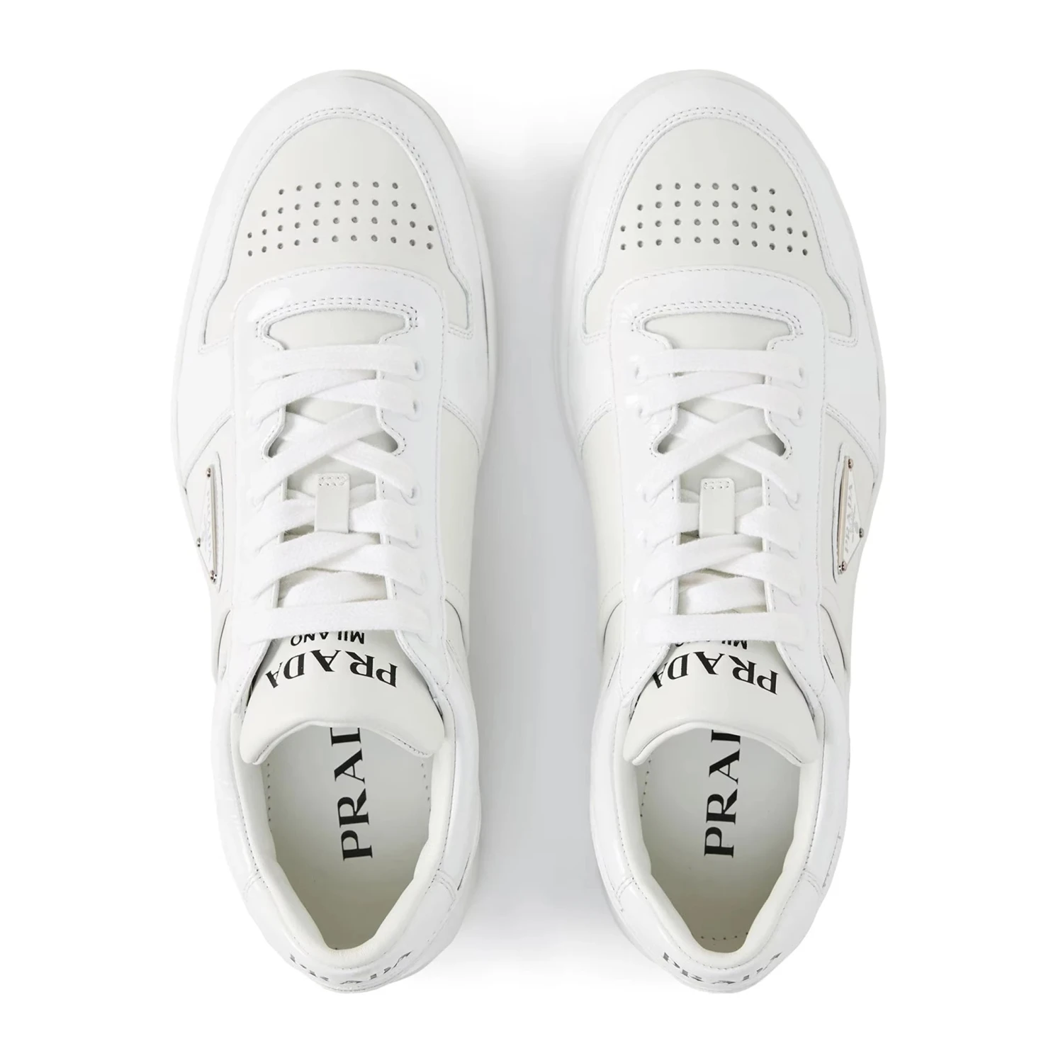 Prada Downtown Leather Low Top White Sneaker 3 Prada Downtown Leather Low Top White Sneaker - Image 3